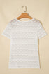 Western Style Sheer Lace Short Sleeve Top