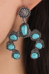 Western Style Textured Alloy Stone Drop Earrings