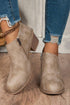 Western Style Tulip Opening Faux Suede Ankle Boots
