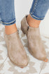 Western Style Tulip Opening Faux Suede Ankle Boots
