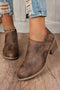 Western Style Tulip Opening Faux Suede Ankle Boots
