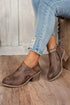 Western Style Tulip Opening Faux Suede Ankle Boots