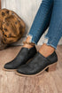 Western Style Tulip Opening Faux Suede Ankle Boots