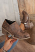 Western Style Tulip Opening Faux Suede Ankle Boots