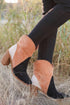 Western Suede Paneled Block Heel Ankle Boots