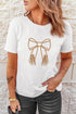 Western Tassel Fringe Bow Embroidered Graphic Short Sleeve Tee