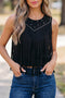 Western Tassel Fringe Rivet Detail Sleeveless Tank Top