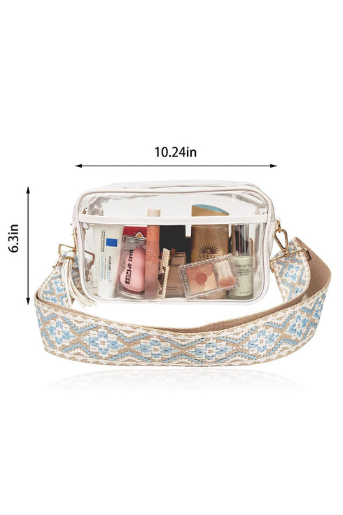 Western Tassel Geo Strap Transparent Shoulder Bag