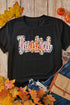 Western Theme Thankful Graphic Print Casual T Shirt