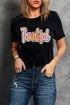 Western Theme Thankful Graphic Print Casual T Shirt