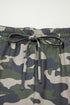 Western Utility Camo Print Tie Waist Pocket Shorts