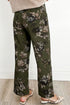 Western Vintage Floral Print Patch Pocket Wide Leg Jeans