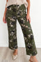 Western Vintage Floral Print Patch Pocket Wide Leg Jeans