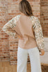 Western Waffle Knit Aztec Patchwork Raglan Sleeve Top