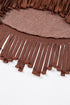 Western Waffle Knit Fringed High Low Loose Top