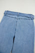 Western Washed Bow Knot Sash Wide Leg Denim Jeans