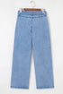 Western Washed Bow Knot Sash Wide Leg Denim Jeans