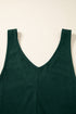 Western Wide Leg Corduroy V Neck Sleeveless Jumpsuit