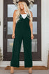 Western Wide Leg Corduroy V Neck Sleeveless Jumpsuit