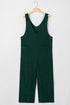 Western Wide Leg Corduroy V Neck Sleeveless Jumpsuit