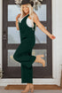 Western Wide Leg Corduroy V Neck Sleeveless Jumpsuit