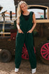 Western Wide Leg Corduroy V Neck Sleeveless Jumpsuit