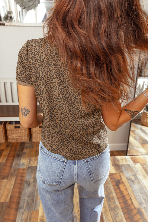 Western Wild Animal Print Crew Neck T Shirt