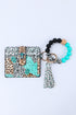 Western Wild Print Beaded Wristlet Wallet Key Ring