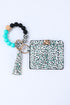 Western Wild Print Beaded Wristlet Wallet Key Ring
