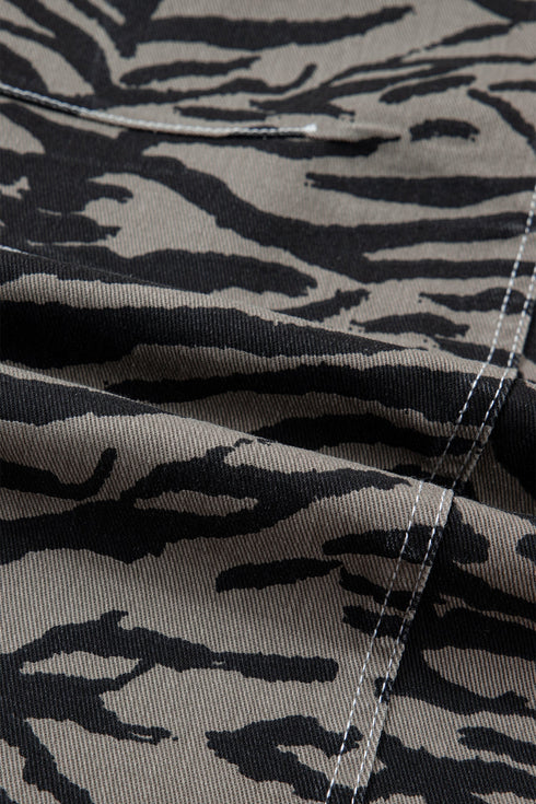Western Zebra Stripe Animal Print Wide Leg Jeans