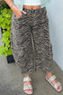 Western Zebra Stripe Animal Print Wide Leg Jeans