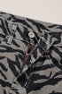 Western Zebra Stripe Animal Print Wide Leg Jeans