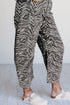 Western Zebra Stripe Animal Print Wide Leg Jeans
