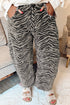 Western Zebra Stripe Animal Print Wide Leg Jeans