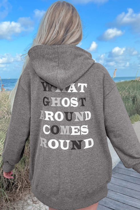 What Ghost Around Comes Around Graphic Oversized Hoodie