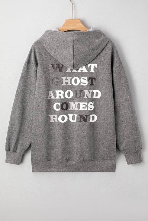 What Ghost Around Comes Around Graphic Oversized Hoodie