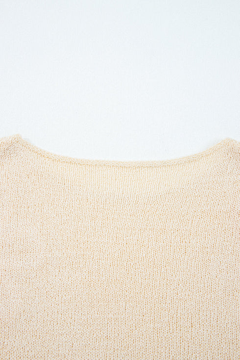 Whimsical Abstract Applique Soft Knit Pullover Sweater
