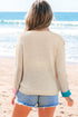 Whimsical Abstract Applique Soft Knit Pullover Sweater