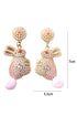 Whimsical Beaded Rabbit Motif Statement Dangle Earrings