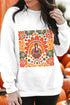 Whimsical Bird Graphic Print Fleece Pullover Sweatshirt