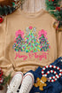 Whimsical Bow Tree Graphic Crew Neck Pullover Sweatshirt
