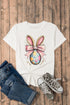 Whimsical Bunny Ears Egg Graphic Crew Neck T-Shirt