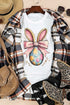 Whimsical Bunny Ears Egg Graphic Crew Neck T-Shirt