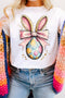 Whimsical Bunny Ears Egg Graphic Crew Neck T-Shirt
