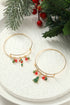 Whimsical Candy Cane Charm Beaded Alloy Bracelet