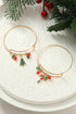 Whimsical Candy Cane Charm Beaded Alloy Bracelet