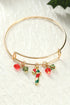 Whimsical Candy Cane Charm Beaded Alloy Bracelet
