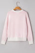 Whimsical Cherry Bow Graphic Knit Pullover Sweater