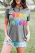 Whimsical Egg Graphic Print Short Sleeve Crew Neck Tee