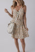 Whimsical Floral Tie Waist Adjustable Strap Flowy Flared Dress